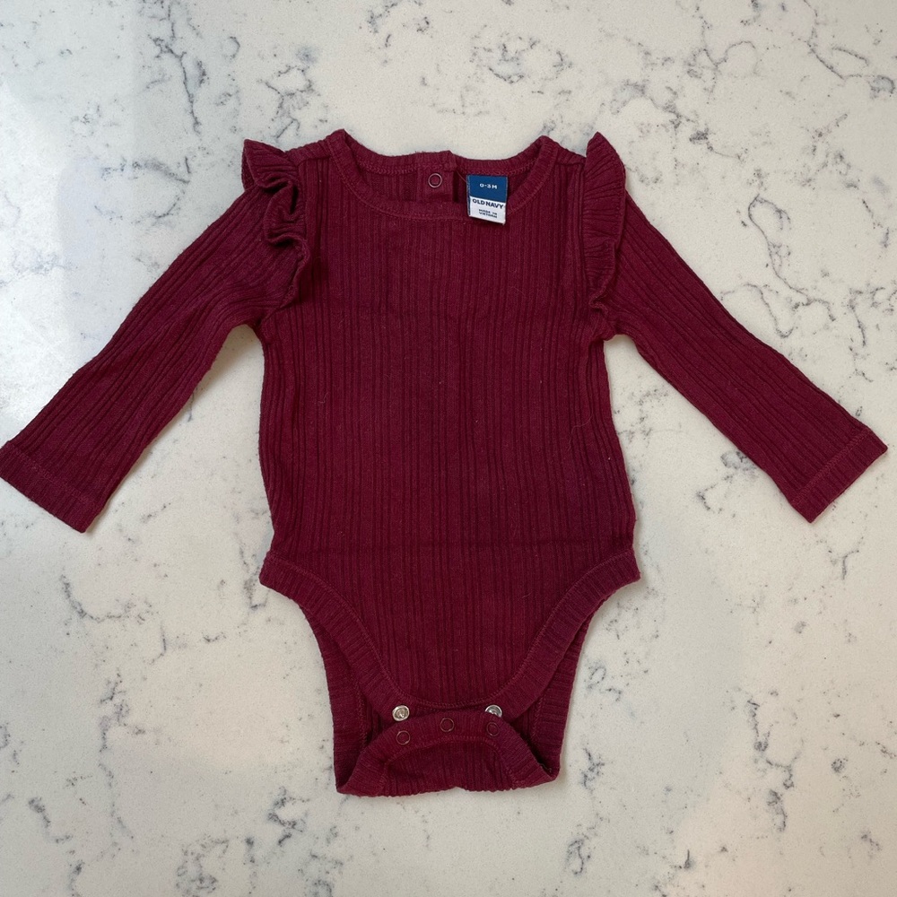 Old Navy Long-Sleeve Bodysuit - Crimson Cranberry